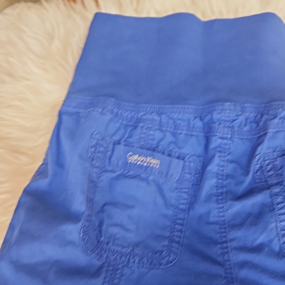 Y2K Calvin Klein Performance Women's Dopamine Boost Blue Cargo Joggers Sz Med - Picture 9 of 9